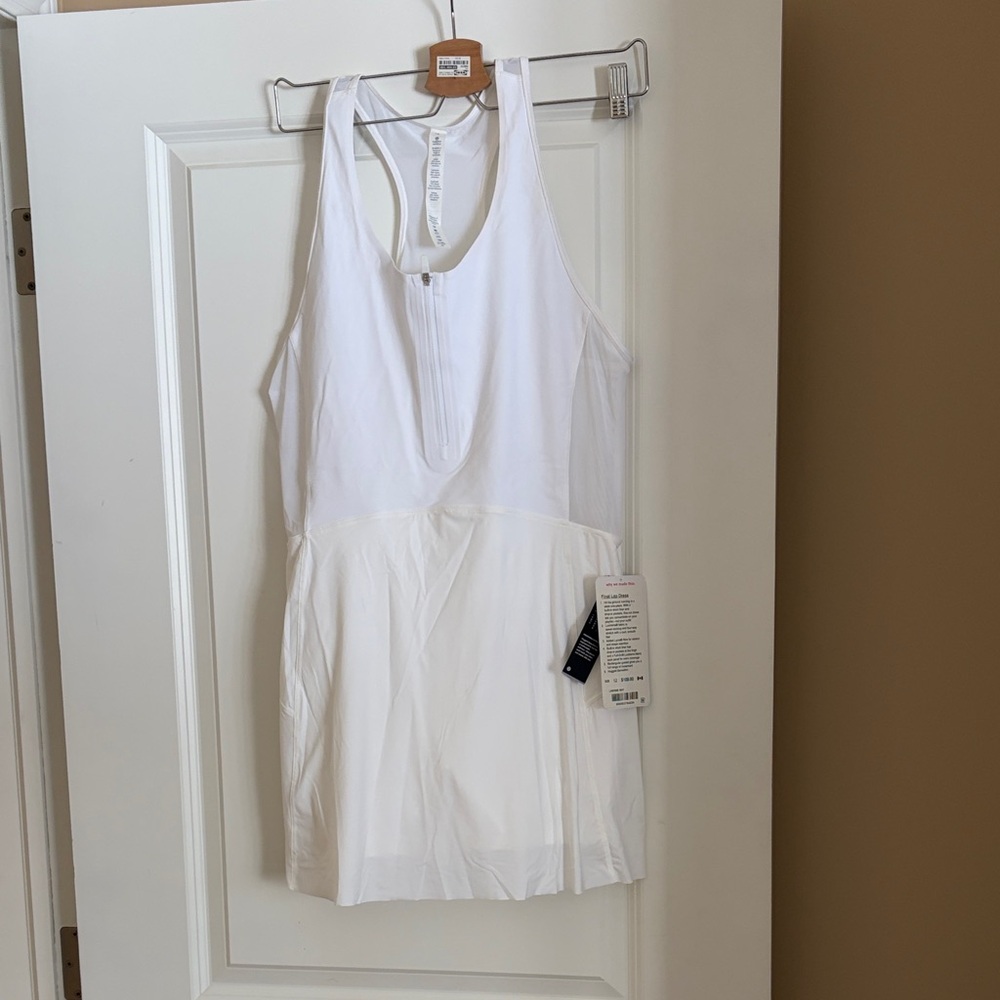 lululemon athletica Final Lap Dress, sheer back, shorts under skirt, zipper